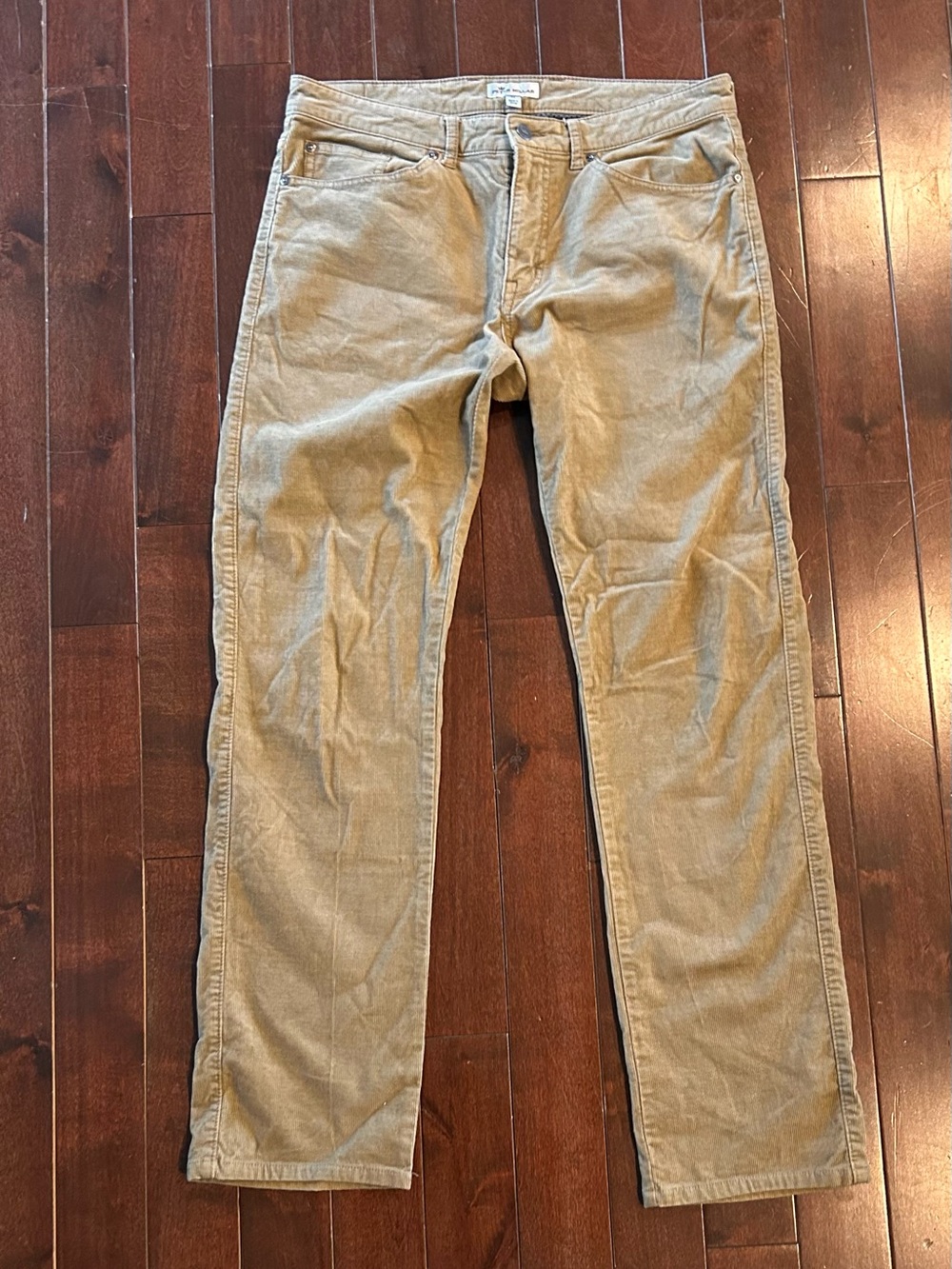 Peter Millar Pants Brown Mens Corduroy Straight Leg Stretch Size 32x32